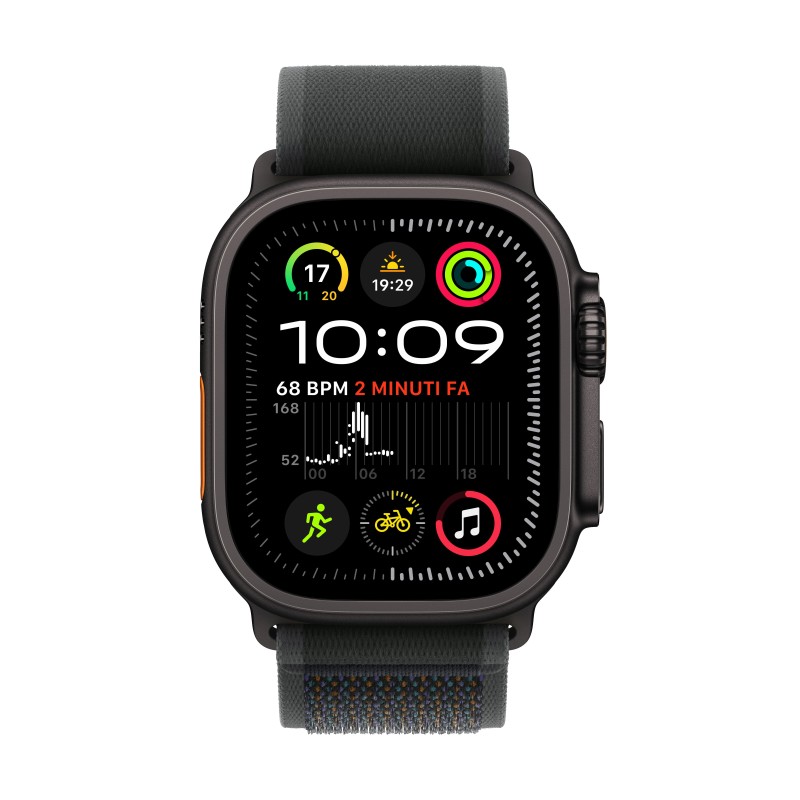 Apple Watch Ultra 2 GPS + Cellular 49mm Cassa Titanio Nero con Nero Trail Loop - S M